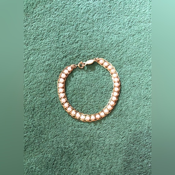 Vintage Napier Faux Pearl Necklace and Bracelet w/Intertwined Chains - Picture 7 of 13